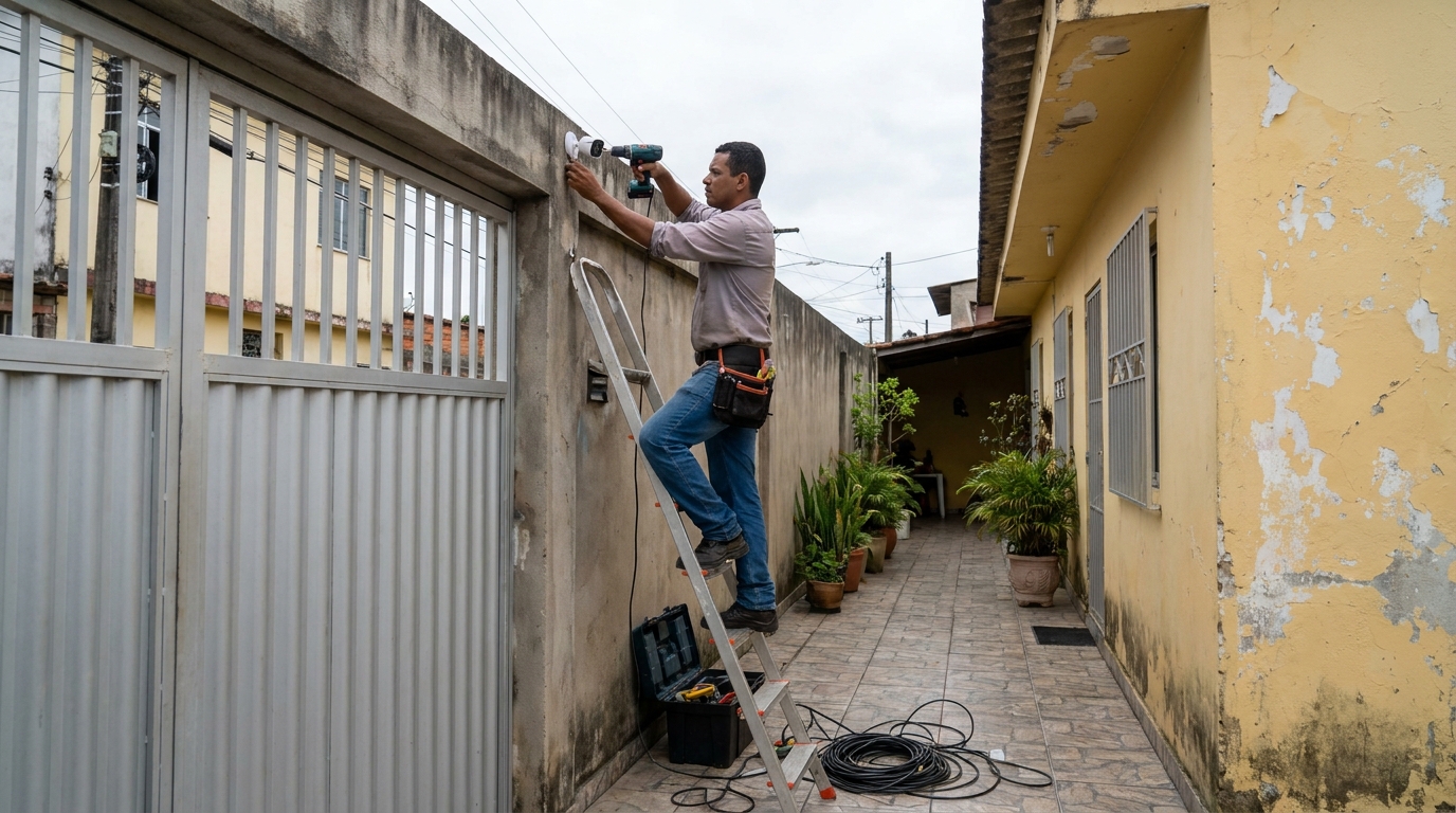 Passagem de cabeamento em Campo Grande‑MS